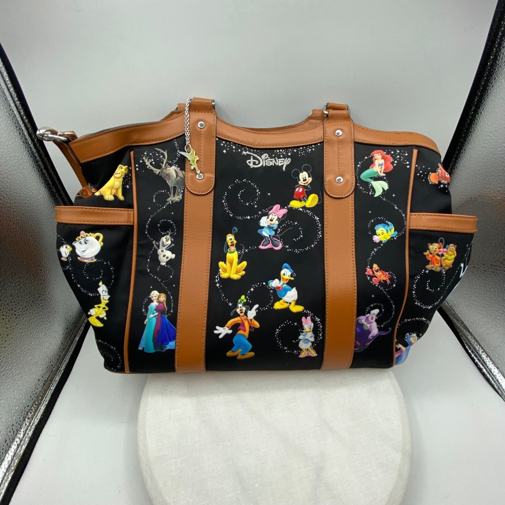 Disney The Bradford Exchange Women Large Tote Bag Black Characters 01-23435